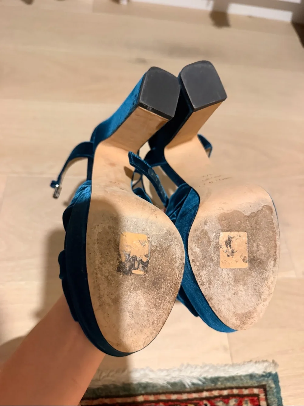 Jimmy Choo Green Velvet Knotted Platform Sandal